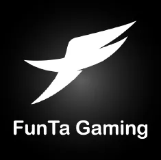 โลโก้ FunTa Gaming รูปนกสีขาวบนพื้นหลังสีดำ