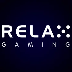 โลโก้ Relax Gaming ตัวอักษรสีขาวบนพื้นสีกรมท่า